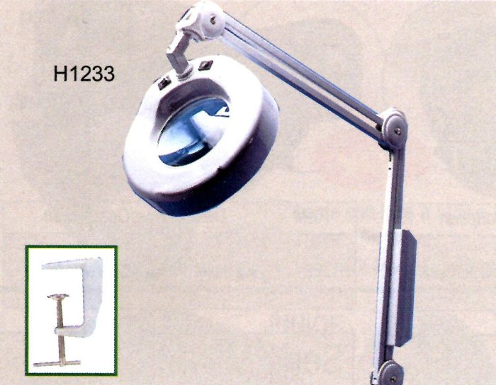 Lampada rotonda con lente (morsetto incluso)