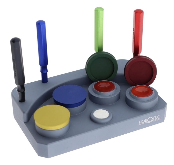 Horotec - Portaolio con 4 vaschette in rubino sintetico
